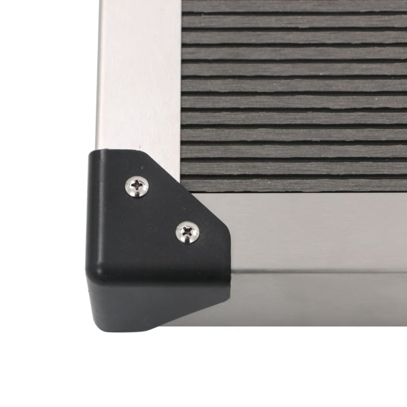 vidaXL szürke WPC rozsdamentes acél kültéri zuhanytálca 110 x 62 cm