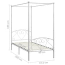 vidaXL fehér fém baldachinos ágykeret 90 x 200 cm
