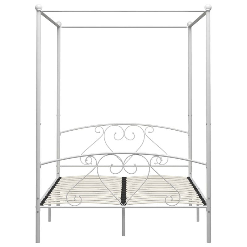 vidaXL fehér fém baldachinos ágykeret 160 x 200 cm
