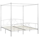 vidaXL fehér fém baldachinos ágykeret 200 x 200 cm