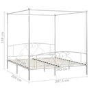 vidaXL fehér fém baldachinos ágykeret 200 x 200 cm