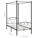 vidaXL fekete fém baldachinos ágykeret 90 x 200 cm
