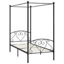 vidaXL fekete fém baldachinos ágykeret 100 x 200 cm