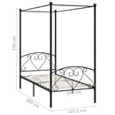 vidaXL fekete fém baldachinos ágykeret 100 x 200 cm