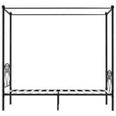 vidaXL fekete fém baldachinos ágykeret 120 x 200 cm