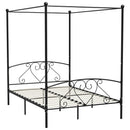 vidaXL fekete fém baldachinos ágykeret 160 x 200 cm