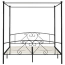 vidaXL fekete fém baldachinos ágykeret 180 x 200 cm