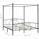 vidaXL fekete fém baldachinos ágykeret 200 x 200 cm