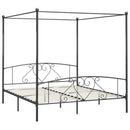 vidaXL szürke fém baldachinos ágykeret 200 x 200 cm