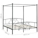 vidaXL szürke fém baldachinos ágykeret 200 x 200 cm