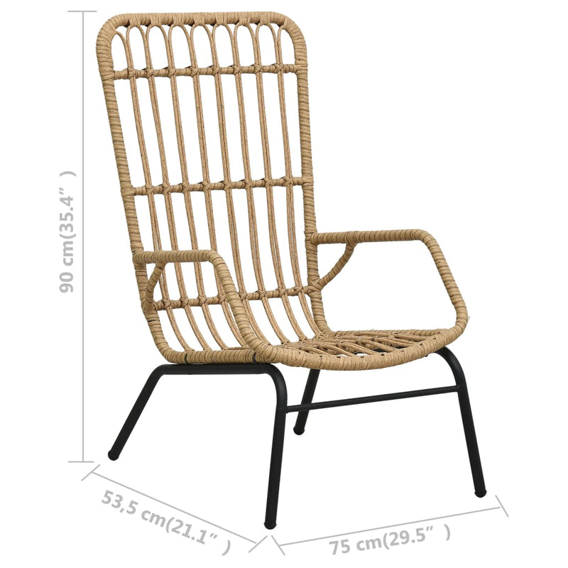 vidaXL világosbarna polyrattan kerti szék