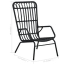 vidaXL fekete polyrattan kerti szék