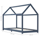 vidaXL szürke tömör fenyőfa gyerekágy-keret 90 x 200 cm