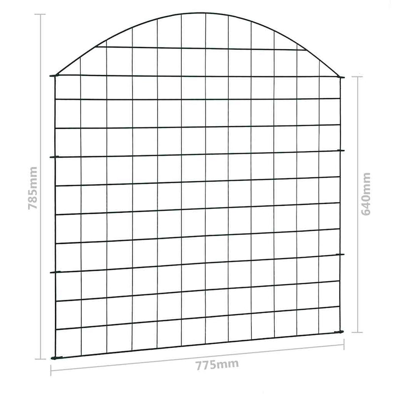 vidaXL zöld íves kerti kerítés szett 77,5 x 78,5 cm