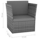 vidaXL antracitszürke kerti polyrattan szék zsámollyal