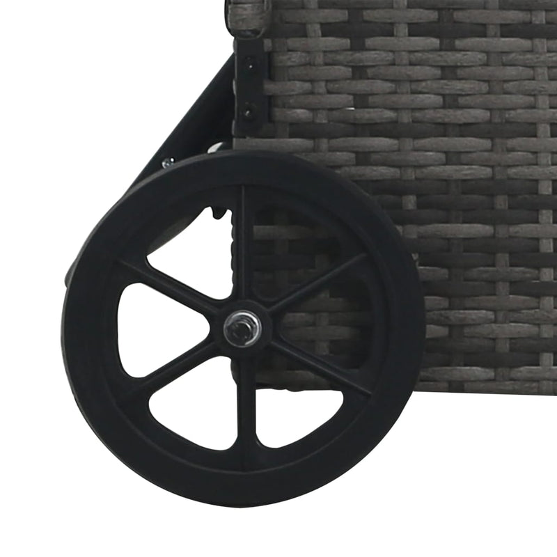 vidaXL szürke polyrattan napozóágy kerekekkel