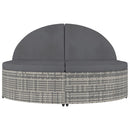 vidaXL 2 személyes szürke polyrattan kerti napozóágy párnával