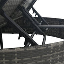 vidaXL 2 személyes szürke polyrattan kerti napozóágy párnával