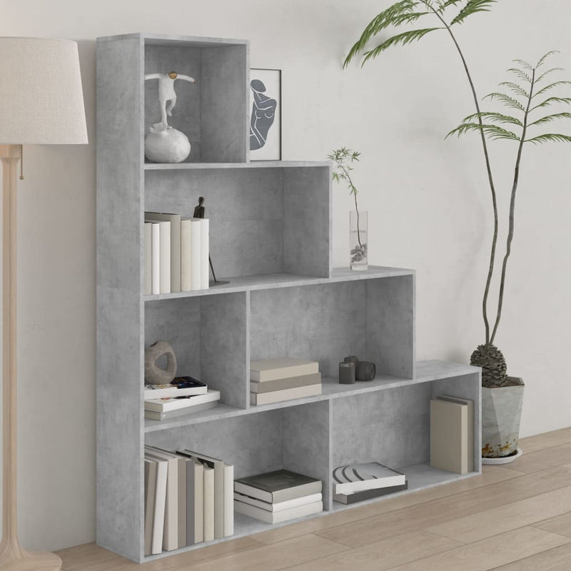 vidaXL betonszürke szerelt fa könyvszekrény/térelválasztó 155x24x160cm
