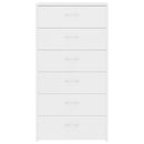 vidaXL 6-fiókos fehér szerelt fa tálalószekrény 50 x 34 x 96 cm