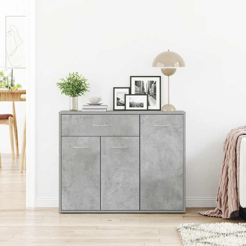 vidaXL betonszürke szerelt fa tálalószekrény 88 x 30 x 70 cm