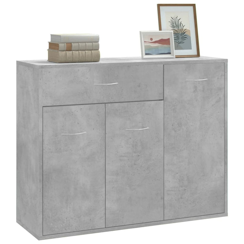 vidaXL betonszürke szerelt fa tálalószekrény 88x30x70 cm