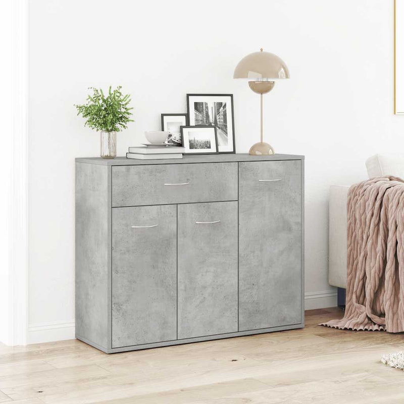 vidaXL betonszürke szerelt fa tálalószekrény 88 x 30 x 70 cm