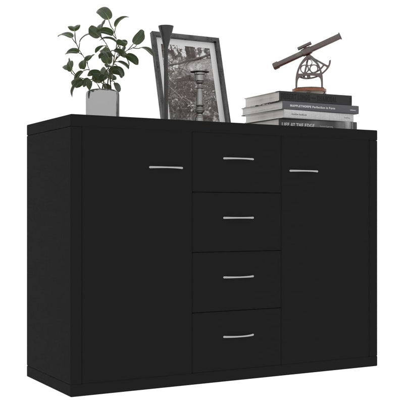 vidaXL fekete szerelt fa tálalószekrény 88 x 30 x 65 cm