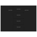 vidaXL fekete szerelt fa tálalószekrény 88 x 30 x 65 cm