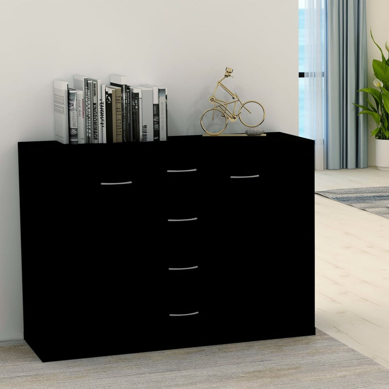 vidaXL fekete szerelt fa tálalószekrény 88 x 30 x 65 cm