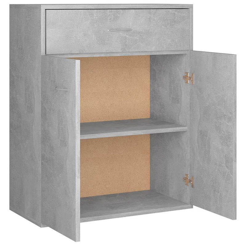 vidaXL betonszürke szerelt fa tálalószekrény 60 x 30 x 75 cm