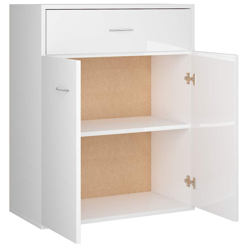 vidaXL magasfényű fehér szerelt fa tálalószekrény 60 x 30 x 75 cm