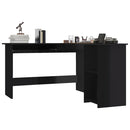 vidaXL magasfényű fekete forgácslap L-alakú íróasztal 120x140x75 cm