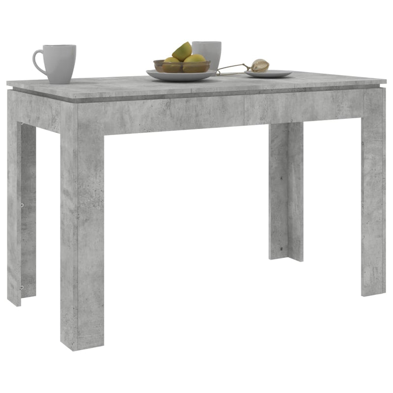 vidaXL betonszürke szerelt fa étkezőasztal 120 x 60 x 76 cm