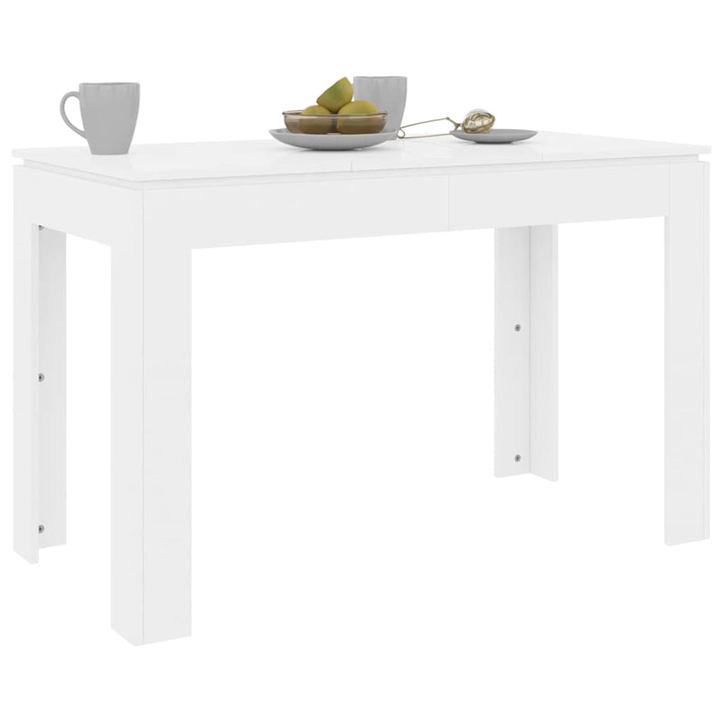 vidaXL magasfényű fehér szerelt fa étkezőasztal 120 x 60 x 76 cm