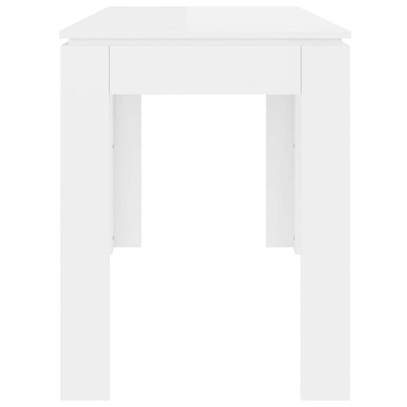 vidaXL magasfényű fehér szerelt fa étkezőasztal 120 x 60 x 76 cm
