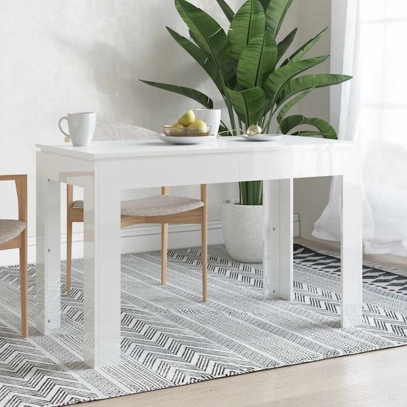 vidaXL magasfényű fehér szerelt fa étkezőasztal 120 x 60 x 76 cm