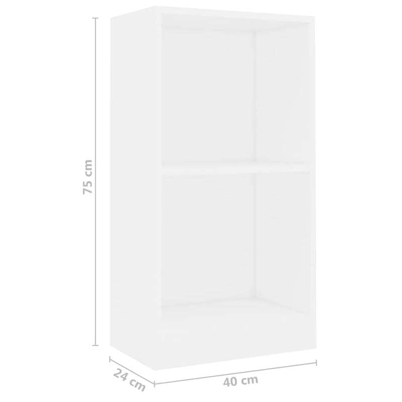 vidaXL fehér szerelt fa könyvespolc 40x24x75 cm