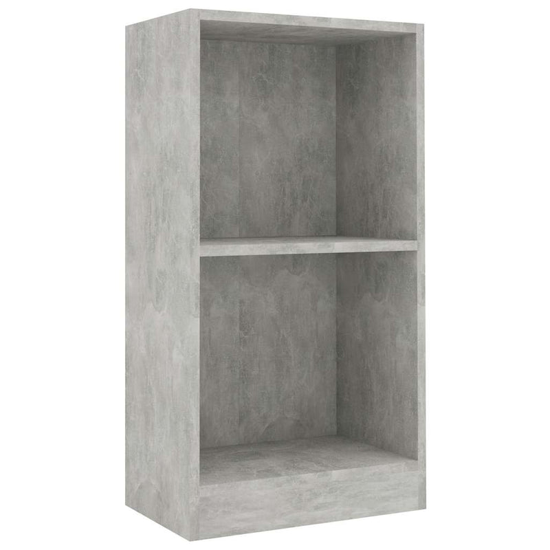 vidaXL betonszürke szerelt fa könyvespolc 40x24x75 cm