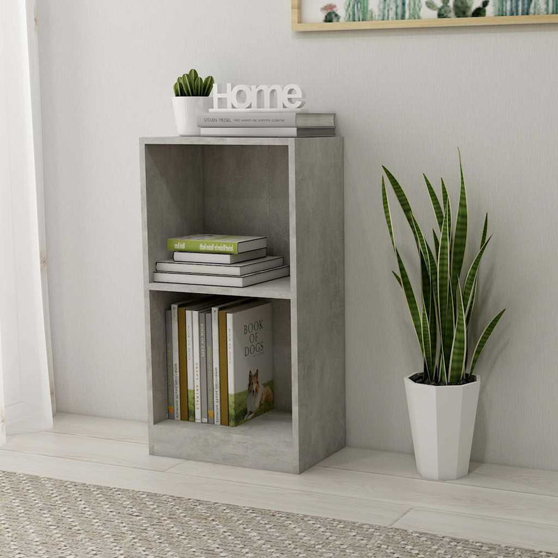 vidaXL betonszürke szerelt fa könyvespolc 40x24x75 cm