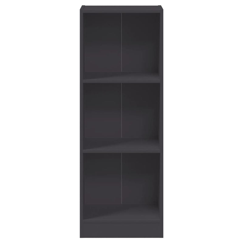 vidaXL 3 szintes szürke szerelt fa könyvszekrény 40 x 24 x 109 cm