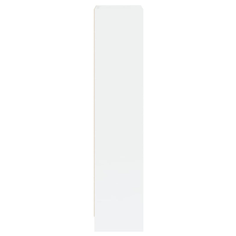 vidaXL 3 szintes fényes fehér szerelt fa könyvszekrény 40x24x109 cm