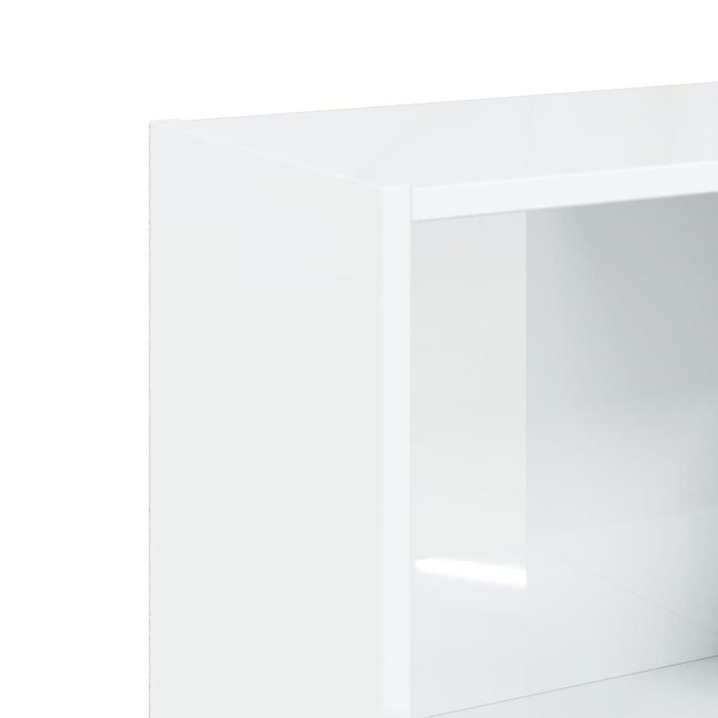 vidaXL 3 szintes fényes fehér szerelt fa könyvszekrény 40x24x109 cm