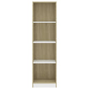 vidaXL 4-szintes fehér és sonoma szerelt fa könyvszekrény 40x24x142 cm