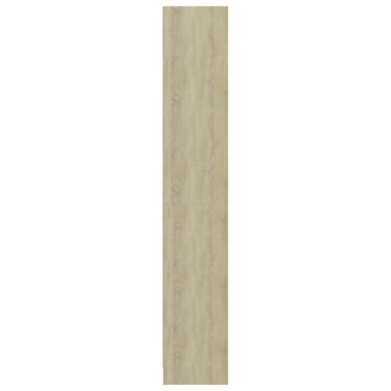 vidaXL 4-szintes fehér és sonoma szerelt fa könyvszekrény 40x24x142 cm