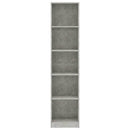 vidaXL 5-szintes betonszürke szerelt fa könyvszekrény 40 x 24 x 175 cm