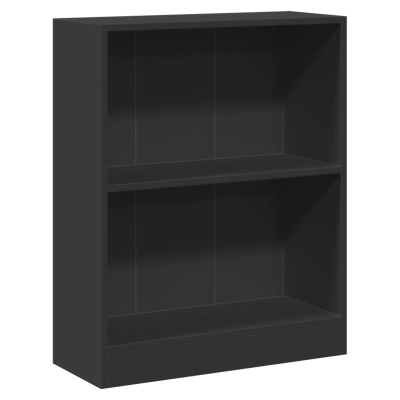 vidaXL fekete szerelt fa könyvespolc 60 x 24 x 76 cm