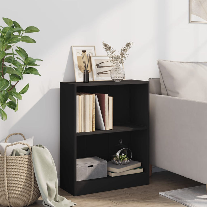 vidaXL fekete szerelt fa könyvespolc 60 x 24 x 76 cm