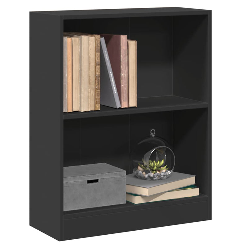 vidaXL fekete szerelt fa könyvespolc 60 x 24 x 76 cm