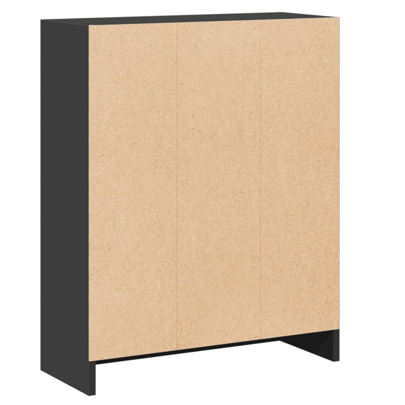 vidaXL fekete szerelt fa könyvespolc 60 x 24 x 76 cm